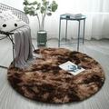 Shaggy Circle Rug Faux Fur Rug Carpet Round Fluffy Area Rugs for Living Room Round Kids Rug for Playroom Bedroom decor Shag Ultra Soft Area Rug Non-Skid Fluffy Round Tie-Dyed Plush Mats