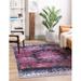 Unique Loom Roma Renaissance Rug Antique Rose/Black 10 6 Square Machine Washable Textured Border Transitional Flatweave Perfect For Dining Room Living Room Bed Room Kids Room