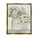 Stupell Industries Alluring White Florals Classic Country Ceramic Jars Metallic Gold Framed Floating Canvas Wall Art 24x30 by Cindy Jacobs