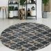 Admire Home Living Isabel Modern Contemporary Geometric Pattern Area Rug Bone 7 10 x 10 2 /Surplus 6 Round/Square Indoor Round Modern &