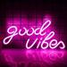 Good Vibes Neon Sign Powered by USB with Dimmable Switch LED Neon Lights Signs for Wall Decor Bedroom
