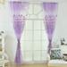 Floral Sheer Voile Curtain Flower Tulle Transparent Window Treatment for Living Room Bedroom Glass Door 1 Set of 2 Panels Purple 39.37 x 78.7 inch