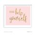 Please Help Yourself Blush Pink Gold Glitter Print Wedding Party Signs