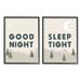 Stupell Industries Good Night Sleep Tight Phrase Nighttime Mountain Landscape Illustration 11 x 14 Design by Daphne Polselli