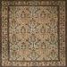 Ahgly Company Indoor Square Traditional Metallic Gold Persian Area Rugs 5 Square