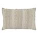 SARO 16 x 24 in. Oblong Ivory Fringe Stripe Design Pillow Cover