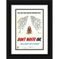 H. M. Bateman 17x24 Black Ornate Framed Double Matted Museum Art Print Titled: The Man Who Wasted Precious Oil. Don t Waste Oil - Not a Drop - Not a Splash! (Between 1939 and 1946)