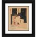 Kurt Schwitters 12x14 Black Ornate Wood Framed Double Matted Museum Art Print Titled: Drawing I 9 Lever 2 (Drawing I 9 Lever 2) (1920)