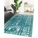 Unique Loom Zal Lennon Rug Turquoise/Ivory 7 10 x 10 Rectangle Abstract Modern Perfect For Living Room Bed Room Dining Room Office