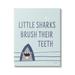 Stupell Industries Quirky Little Sharks Brush Teeth Text Nautical Design 24 x 30 Design by Kyra Brown