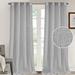 Turquoize Semi-Sheer Linen Grommet Top Blended Curtain Drapes for Bedroom/ Living Room(2 Panels) 52 W x 108 L Dove