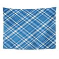 REFRED Nautical Tartan Plaid Pattern Checkered in Dark Grayish Blue Pale and White Quilt Wall Art Hanging Tapestry Home Decor for Living Room Bedroom Dorm 51x60 inch