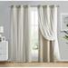 Kate Aurora Basic Elegance 2 Pack Double Layered Hotel Chic Sheer Light Defusing Curtains - 84 in. Long Taupe