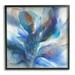 Stupell Industries Abstract Blue Petals Fluid Modern Botanical Design Graphic Art Black Framed Art Print Wall Art Design by K. Nari