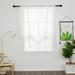 Yipa Solid Color Short Curtain Tie Up Window Curtains Voile Kitchen Valance Slot Top Cafe Cafe Rod Pocket Curtain Panel White 31.5 Width x55 Length 2-Panel