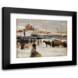 Albert Edelfelt 18x15 Black Modern Framed Museum Art Print Titled - Winter Day in Helsinki Market Square (1889)