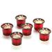 Hosley Set of 6 Metallic Red Glass Tea Light Candle Holders