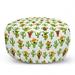 Cinco de Mayo Pouf Cover with Zipper Funny Mexican Cactus Characters Soft Decorative Fabric Unstuffed Case 30 W X 17.3 L Lime Green White Mustard by Ambesonne