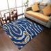 RUGSOTIC CARPETS HAND TUFTED WOOL ECO-FRIENDLY AREA RUGS - 8 x8 Square Blue Modern Contemporary Design High Pile Thick Handmade Anti Skid Area Rugs for Living Room Bed Room (K00512)