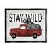 Stupell Industries Stay Wild Moose Antique Red Pickup Truck Graphic Art Jet Black Floating Framed Canvas Print Wall Art Design by Lettered and Lined