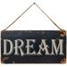 Dream Vintage Metal Sign Wall Art Hanging Rustic Farmhouse Home Decor for Living Room Bedroom Bathroom 5X10 Inch