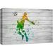 wall26 Canvas Print Wall Art Colorful Spray Paint Graffiti Soccer Player Sports & Fitness Athletes Digital Art Realism Boy s Bedroom Decorative Urban Rustic for Living Room Bedroom Office - 24 x36