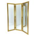 Hollywood Full Dressing Mirror 60Wx72H 3 Panel Gold Color Double Hinged Divider