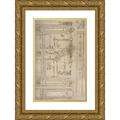 Perino Del Vaga 16x24 Gold Ornate Framed and Double Matted Museum Art Print Titled - Design for Grotesque Wall Decoration (Early 16th Century)