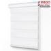 Keego Dual Layer Roller Window Blind Light Filtering Zebra Window Blind Cordless Customizable White Case White Fabric 31.5 w x 46.0 h