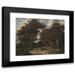 Jacob van Ruisdael 24x20 Black Modern Framed Museum Art Print Titled - Road Through an Oak Forest