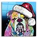 Epic Art The Bulldog Christmas by Dean Russo Acrylic Glass Wall Art 12 x12