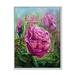 Abstract Pink Peonies 30 in x 40 in Framed Painting Canvas Art Print by Designart