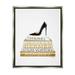 Stupell Industries Black Heels Gold White Bookstack Glam Fashion Design Luster Gray Framed Floating Canvas Wall Art 16x20 by Amanda Greenwood