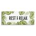 Stupell Industries Rest & Relax Tropical Monstera Plants Leaves Typography Canvas Wall Art 30 x 13 Design by Daphne Polselli