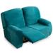 SHANNA Stretch Recliner Loveseat Cover Sofa Slipcover 2 Seater Couch Cover Furniture Protector Green