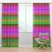 Designart Horizontal Geometrical Retro Pattern II Mid-Century Modern Blackout Curtain Panel