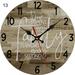 QILIN Farm Wall Clock Mute Retro Style Wall Decor Thick Rustic Wooden Wall Clock for Kitchen