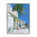 Stupell Industries Palm Tree Looming White Summer Villa Cottage Painting Gray Framed Art Print Wall Art Design by Noah Bay
