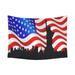 CADecor Tapestry Silhouette Statue of Liberty American Flag Tapestry Decor Living Room Art 60x80 inches