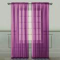 2 Panels Window Sheer Curtains 40 x 80 Inches Voile Panels for Bedroom Living Room Rod Pocket Decorative Curtains Solid Sheer Curtains