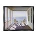 Stupell Industries Porch Chairs Overlooking the Tide Realistic Painting Jet Black Framed Floating Canvas Wall Art 16x20 by Zhen-Huan Lu