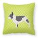 Carolines Treasures BB3841PW1818 French Bulldog Checkerboard Green Fabric Decorative Pillow