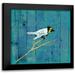 Grey Jace 12x12 Black Modern Framed Museum Art Print Titled - Blue Hue Bird 1