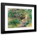 Pierre-Auguste Renoir 17x15 Black Modern Framed Museum Art Print Titled - Landscape with Woman Gardening (Landscape and Garden Woman) (C. 1896)