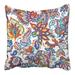 CMFUN Blue Paisley Watercolor Floral with Flowers Flores Tulips Leaves Oriental Asia Pillowcase Cushion Cover 16x16 inch