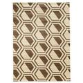 Riverbay Furniture 5 3 x 7 Comb Rug in Ivory and Beige