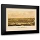 Sachse 18x14 Black Modern Framed Museum Art Print Titled - Fredericksburg Virginia Panoramic - Sachse 1862
