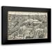 Unknown 24x17 Black Modern Framed Museum Art Print Titled - Birds Eye View of London - Ely Place