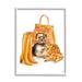 Stupell Industries Orange Yorkie Puppy Dog Fashion Purse Accessories Framed Wall Art 24 x 30 Design by Ziwei Li