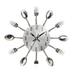 Kitchen Wall Clock 3D Modern Cutlery Kitchen Spoon Fork Wall Clock Wall Decal Wall Room Home Decoration
